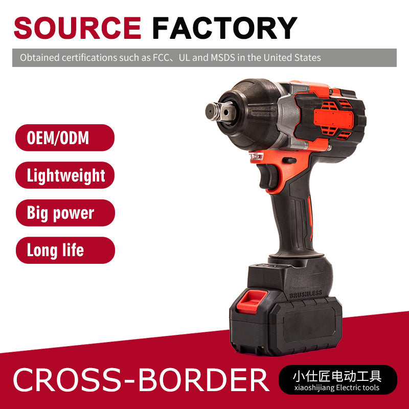 Cross-Border Foreign Trade Model One Battery One Charger Drill Tightening Electric Wrench Brushless Lithium Battery Tool Impact Wrench