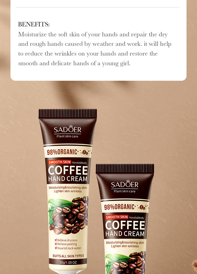 Full English Coffee Hand Cream30g SADOER Moisturizing, anti-chapped, hydrating hand cream for  foreign trade wholesale