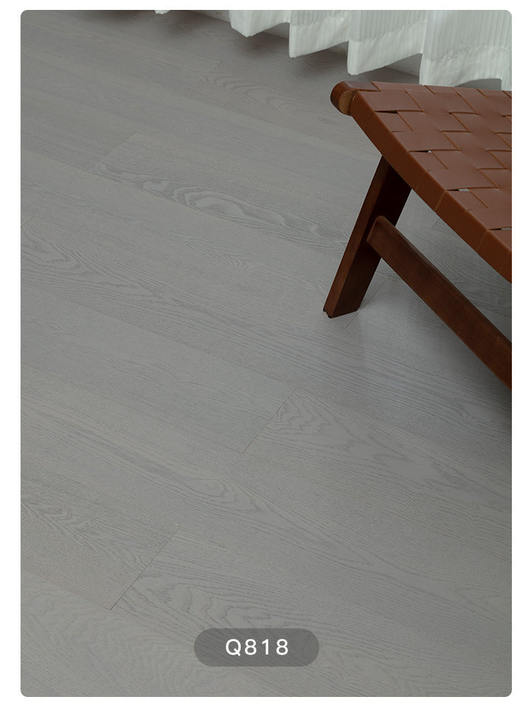 1.2mm White Ash Natural Wood Veneer New Three-Layer Solid Wood Composite Floor Heating Home Eco-Friendly Flooring Package Installation for Entry