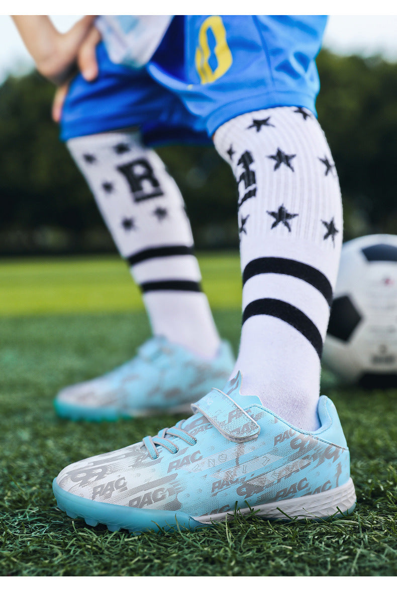 New Children's Magic Sticker Broken Nail Training Football Shoes Girls Boys Primary School Students Competition Training Sneakers