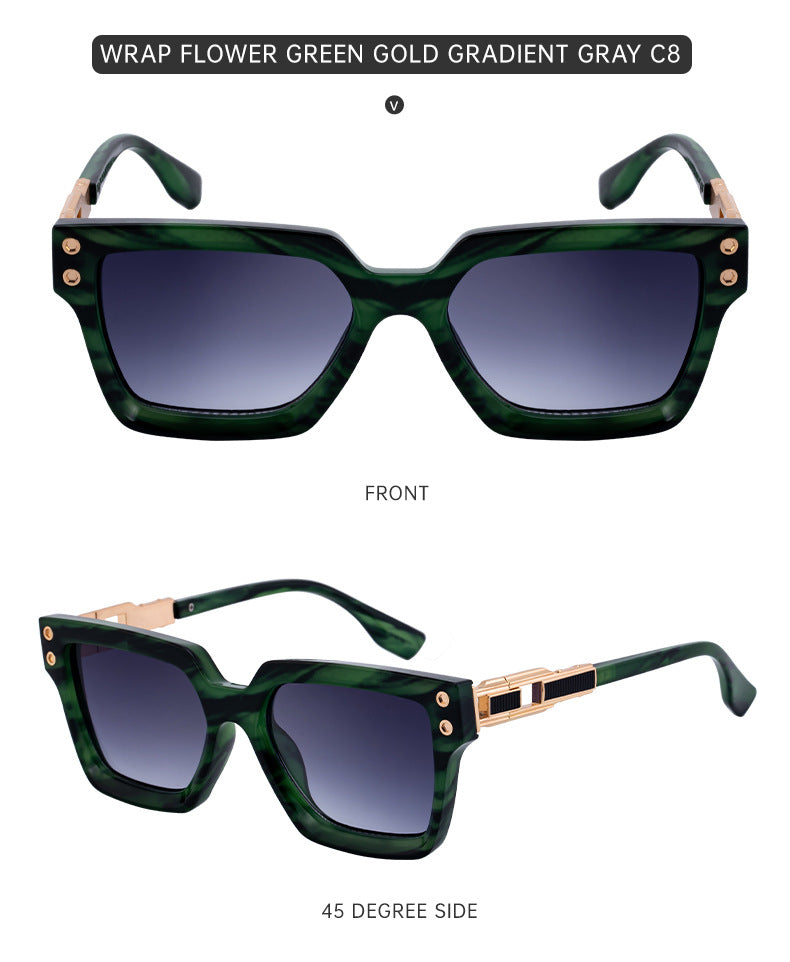 2025New European and American Style Square Frame Sunglasses for Men High-end Sun Protection Sunglasses Men's Trend Wholesale sunglasses