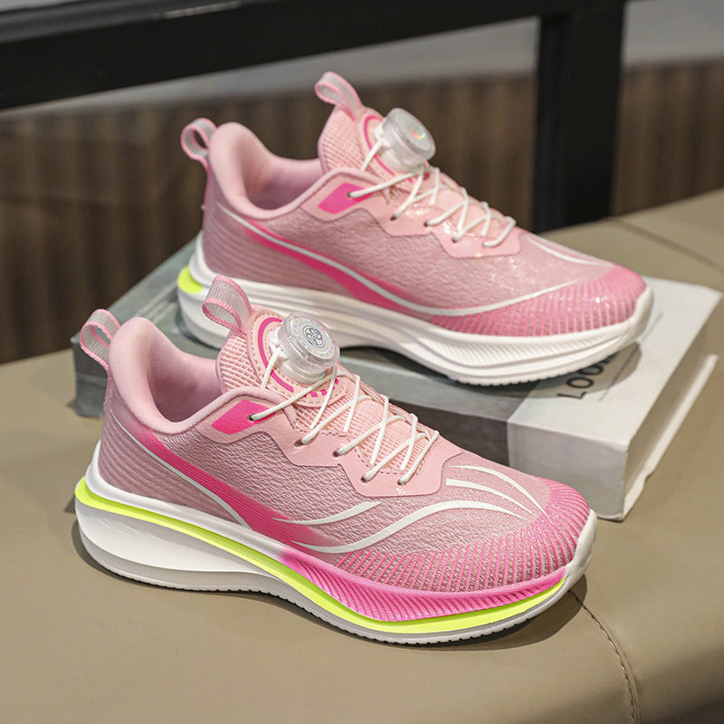 Men's and Women's Children's Running Shoes Lightweight Soft Sole Night Light Kids Shoes Men's Racing Student Mesh Sports Shoes Non-Slip Sole