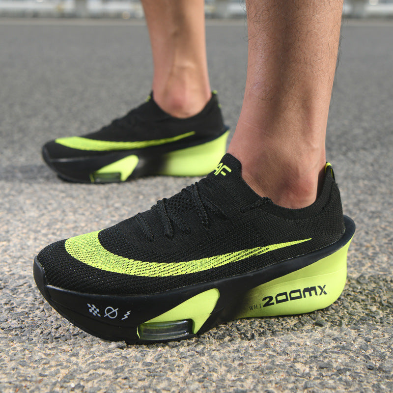 2025Autumn New High Elastic Double Mesh Breathable Sports Shoes Air Cushion Shock Absorption Full Palm Carbon Plate Couple Racing Running Shoes