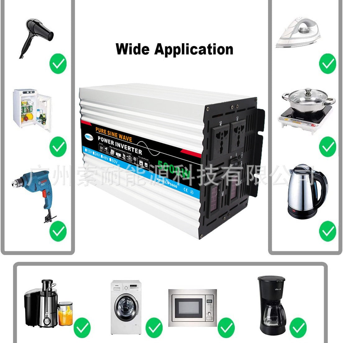 Pure Sine Wave Inverter DC12V/24V Turn AC110V120V Rated Power2500W 3000W Export