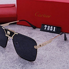 New Fashion Big Brand Sunglasses for Women Driving European and American Style Sunglasses for Men Rimless Cut Edge High-end Sunglasses