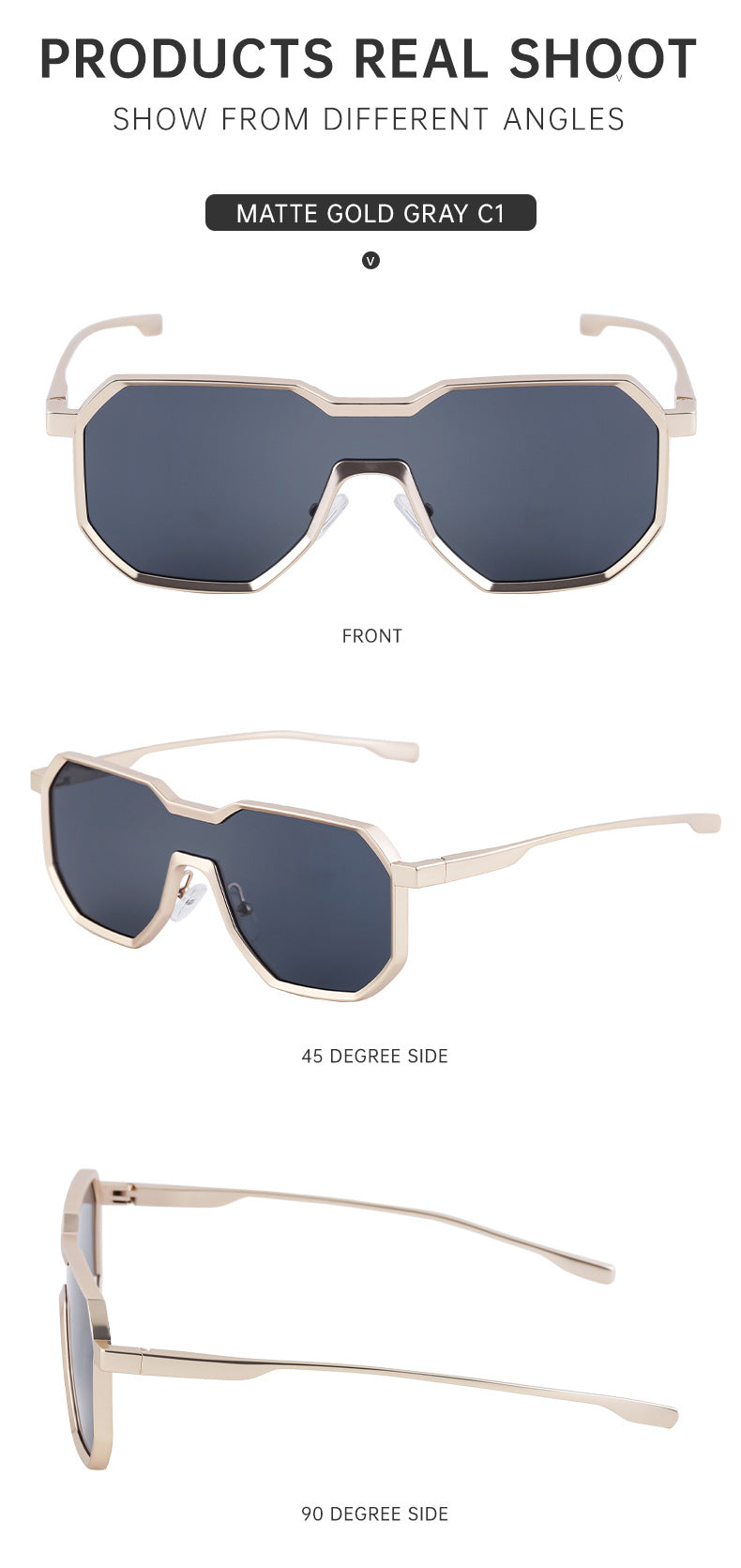 Irregular Steampunk Style Sunglasses European and American Metal Full Frame Integrated Sunglasses for Men Driving Glasses Wholesale