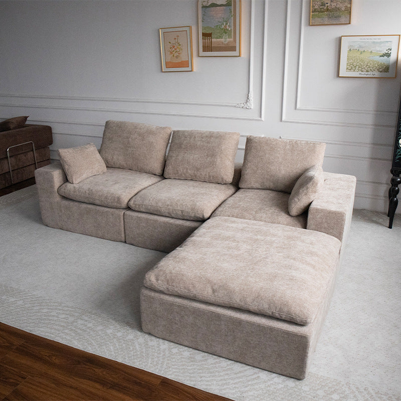 Export Fabric Sofa Module Small Apartment Living Room Two or Three Seater Straight Row Retro Compressed Sofa