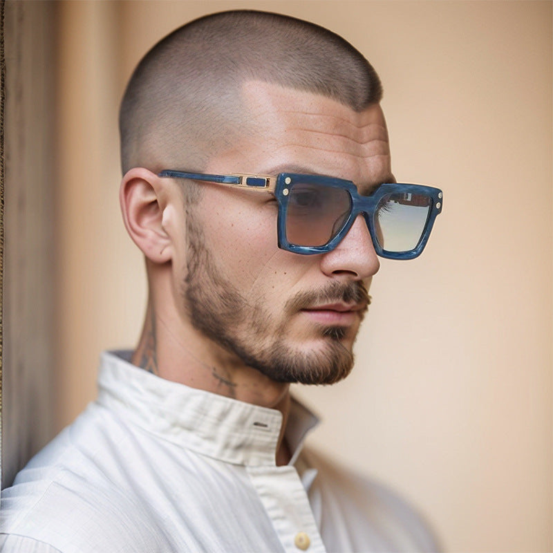 2025New European and American Style Square Frame Sunglasses for Men High-end Sun Protection Sunglasses Men's Trend Wholesale sunglasses