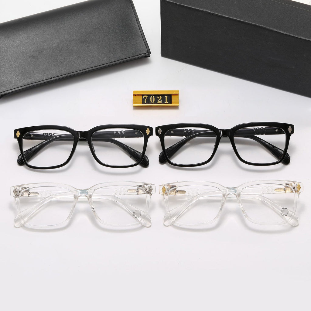 New Fashion Trend Square Frame Anti-Blue Light Non-Prescription Glasses Retro Large Frame Unisex Eyeglasses Prescription Frames7021