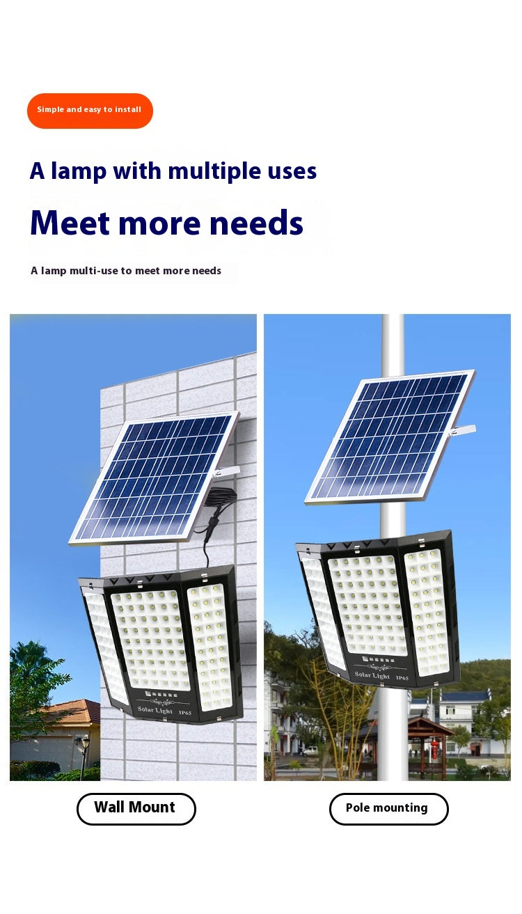 Wholesale Cross-Border New Super Bright LED Solar Flood Lights Outdoor Waterproof Garden and Street Lighting with IP65 Rating