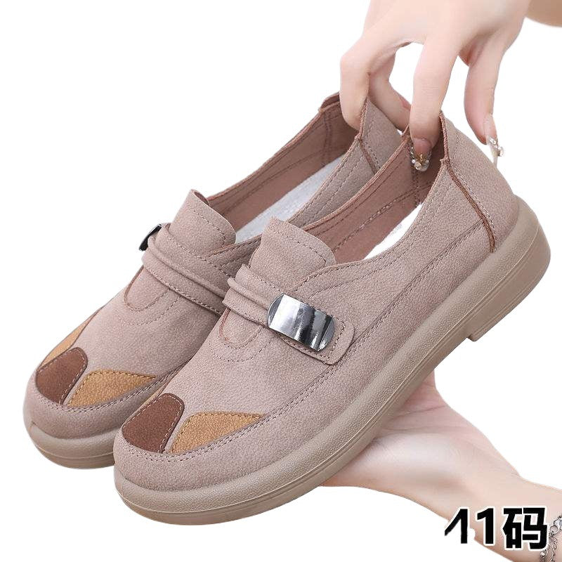 Beijing Spring and Autumn Single Shoes Cloth Shoes for Mothers Women's Flat Shoes for Middle-aged and Elderly Loose Breathable Women's Shoes Casual Non-slip Soft Sole