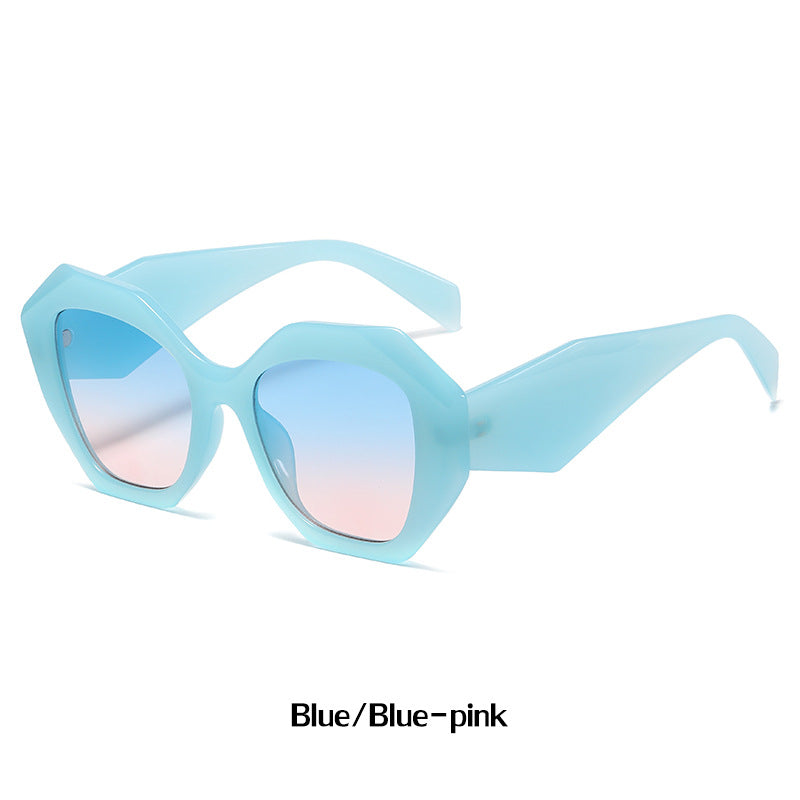 Sunglasses for Women New Irregular Frame Sunglasses for Women European and American Trendy Large Frame Sunglasses Sun Protection Glasses