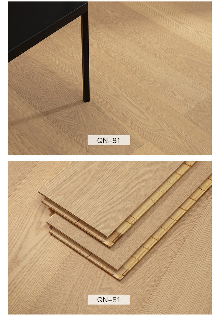 Source Factory European White Oak Pure Three-Layer Solid Wood Flooring for Underfloor Heating Modern Style Villa Home Use ENF Environmental Protection