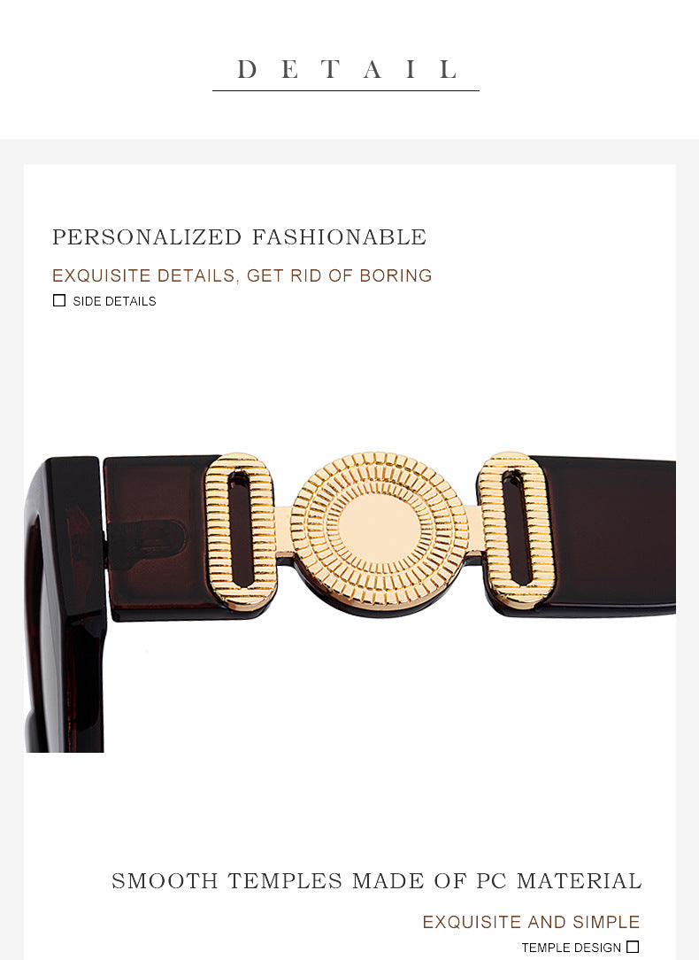 2025New Small Square Frame Sunglasses European and American Trendy Head-Shaped Polygonal Glasses Small Frame Sunglasses for Men