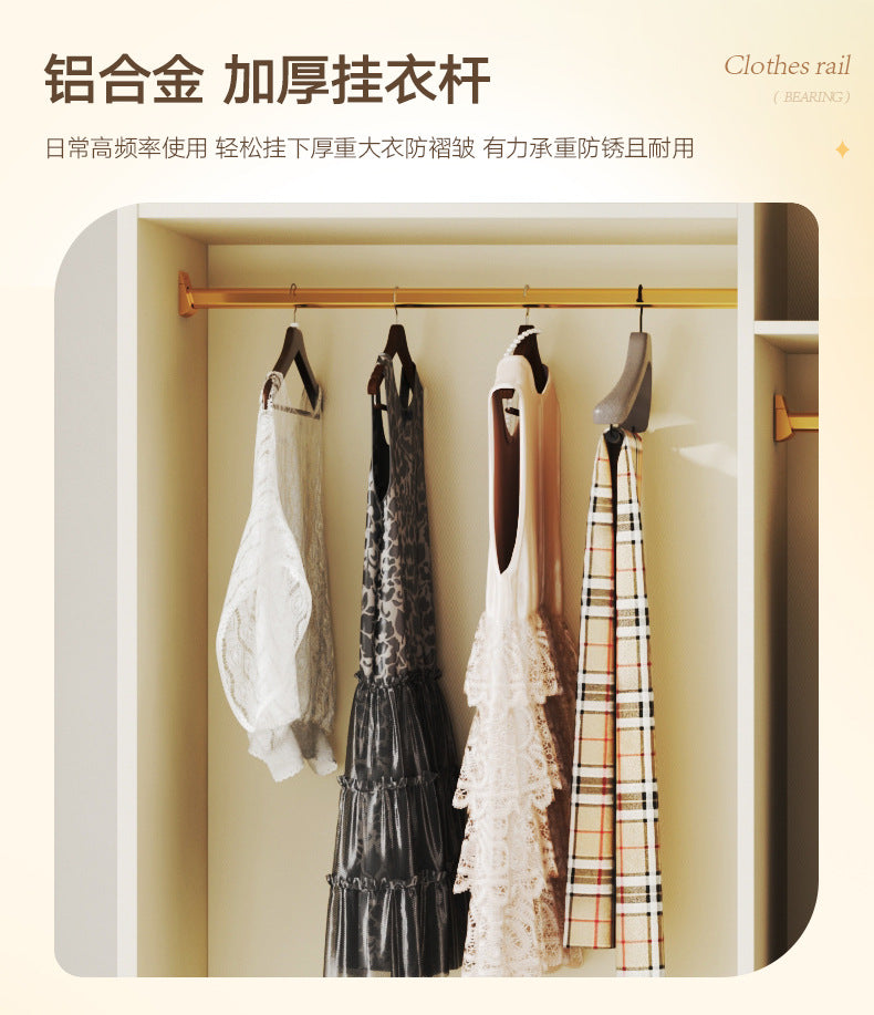 Solid Wood European Pine Board One-Door to Ceiling Ultra-High Combination Wardrobe Simple Modern2.5/2.6/2.7/2.8/3.0m Rice