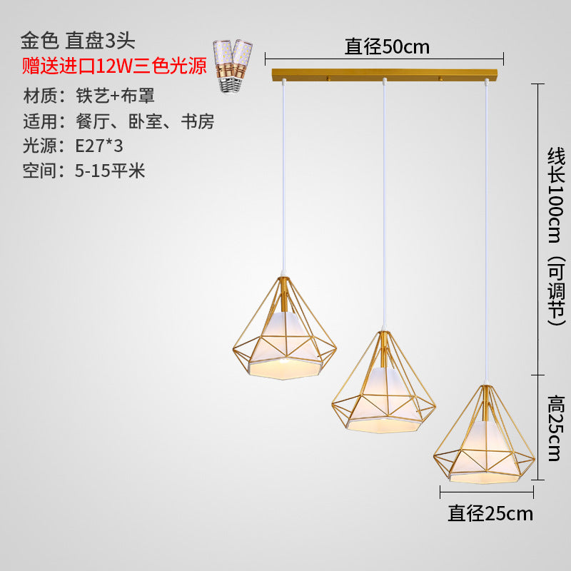 Restaurant Chandelier Three-Head Light Luxury Lighting Modern Simple Dining Table Bar Counter led Long Strip Dining Room Light2025New Year