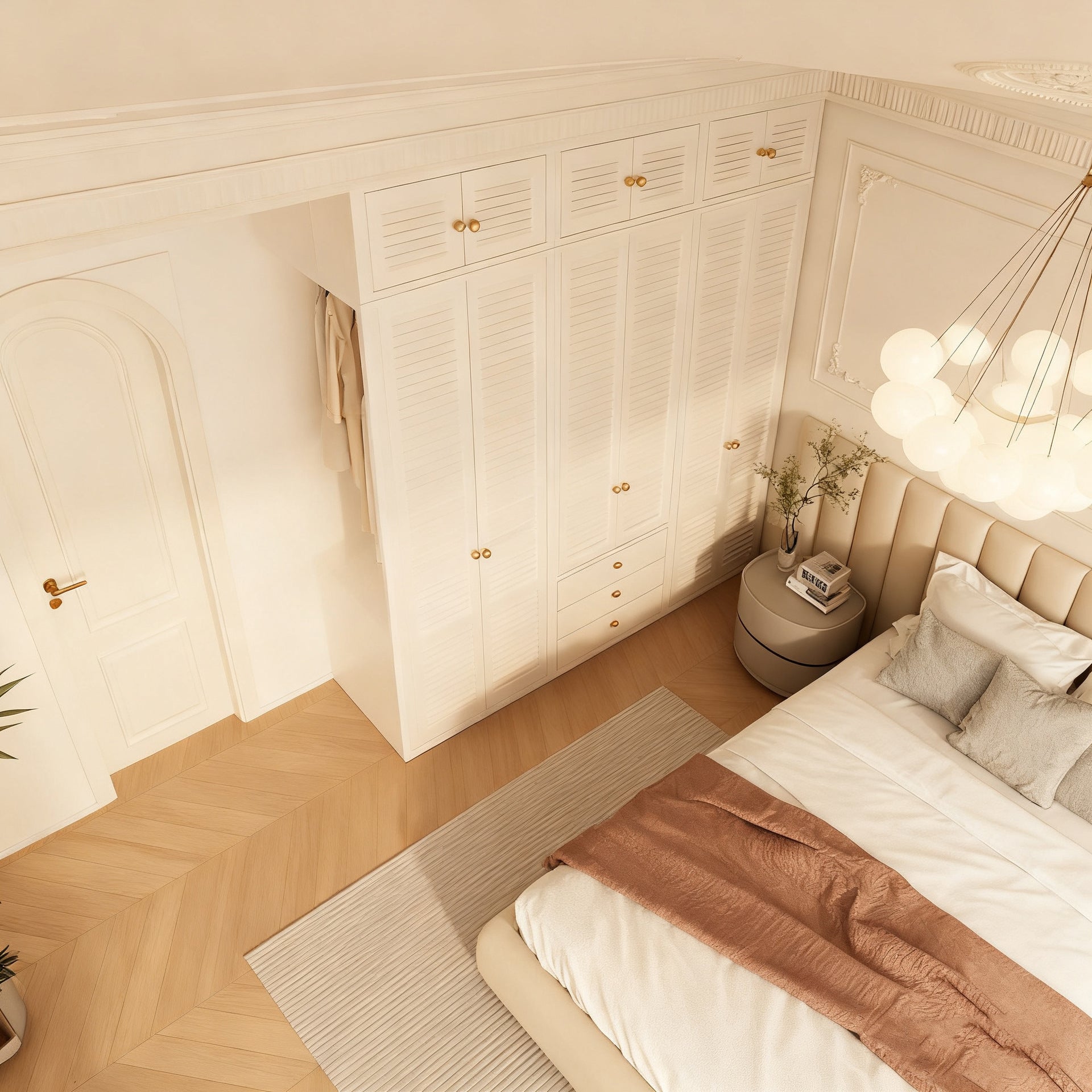 Custom Honeycomb Aluminum Alloy Wardrobe Bedroom Home Formaldehyde-Free Large Capacity Wardrobe Combination Cloakroom Overall Design