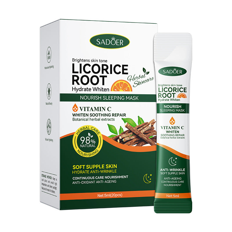 All English Good Night Cooling Mask SADOER Vitamin C Aloe Vera Sleeping Mask No-Rinse  Foreign Trade Live Wholesale