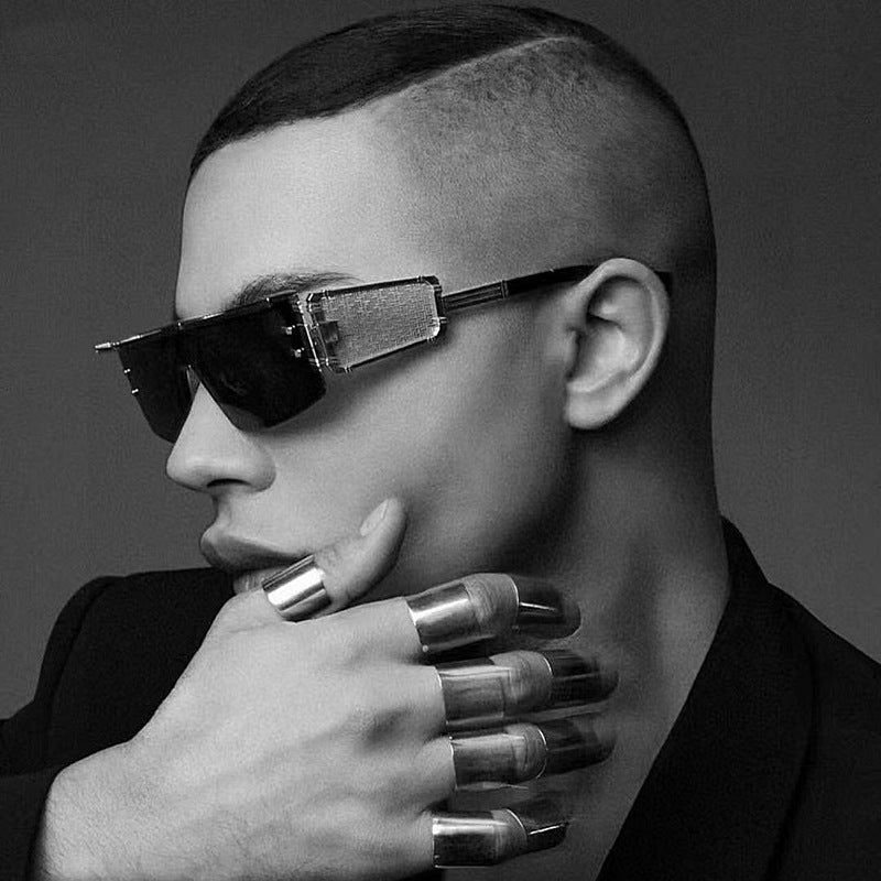 European and American Cyber Steampunk Square Frame Sunglasses for Men Trendy Y2K Wholesale Sunglasses and Eyeglasses sunglasses