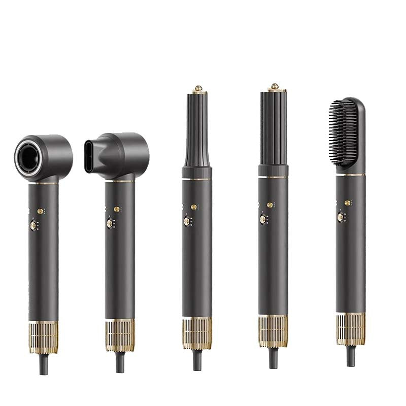 Фен多功能5合1热风梳卷发棒造型高功率高速护发负离子吹风机