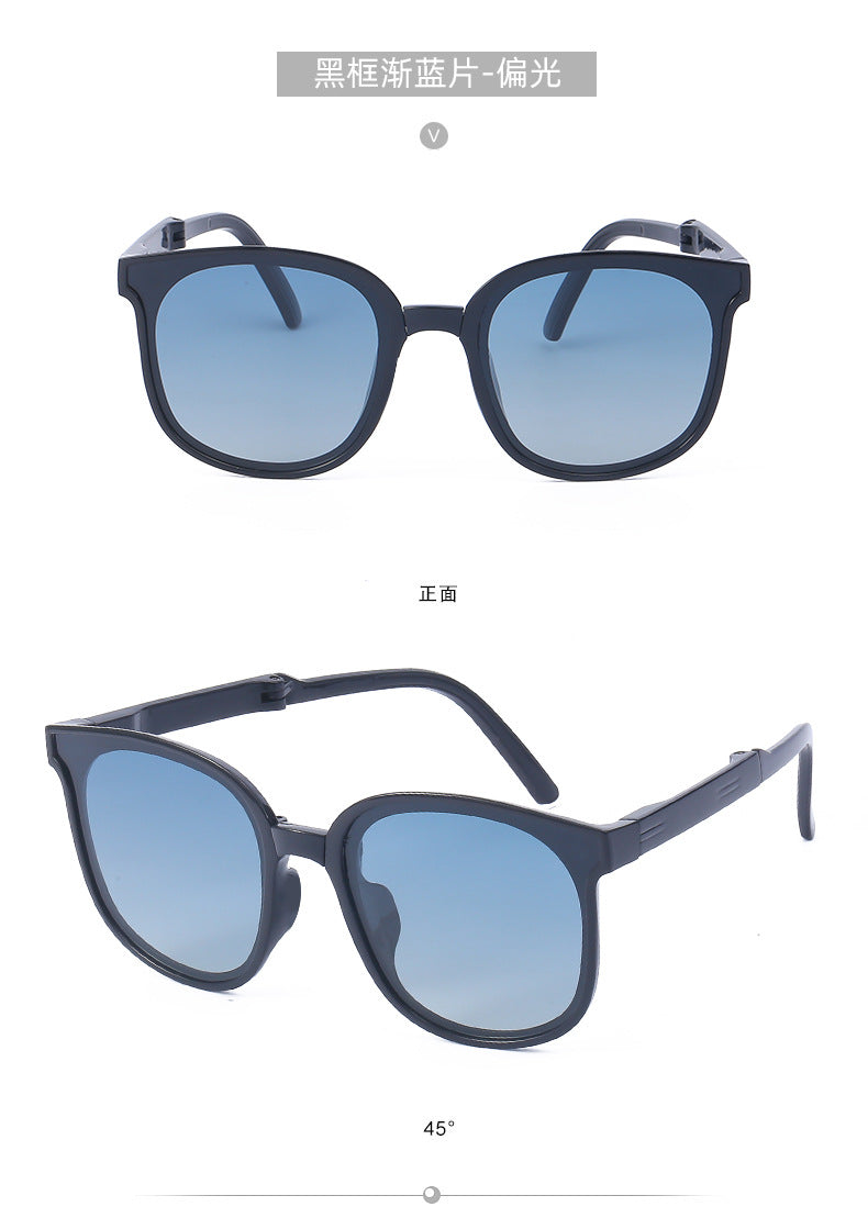 New Fashion Foldable Sunglasses for Women UV Protection Polarized Sunglasses Trendy Portable Full Frame Sun Glasses