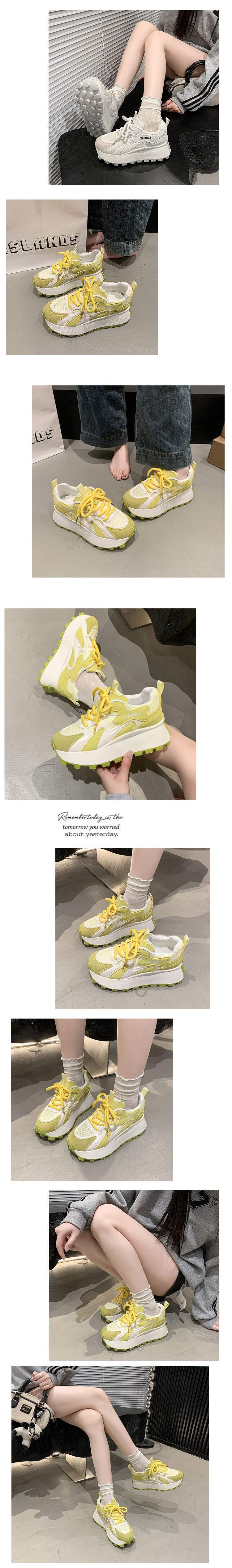 Women's Mesh Forrest Gump Shoes2025New Summer Style Foot-Slimming Versatile Breathable Color-Block Casual Dad Sneakers