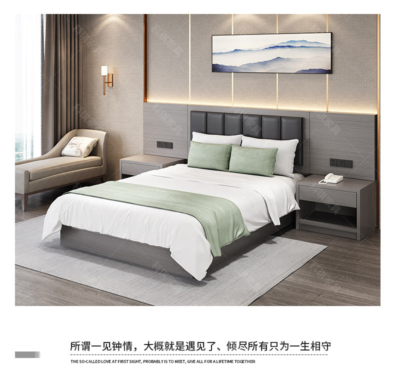 Hotel Guesthouse Bed Standard Room Full Set Furniture Apartment Homestay Single Double Bed Hotel Rental Room Special Bed Box