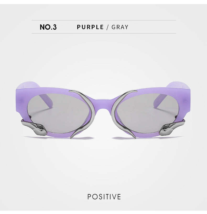 gm Same Style Women's Sunglasses Snake Small Frame Sunglasses High-End Steampunk Cat Eye Glasses shades