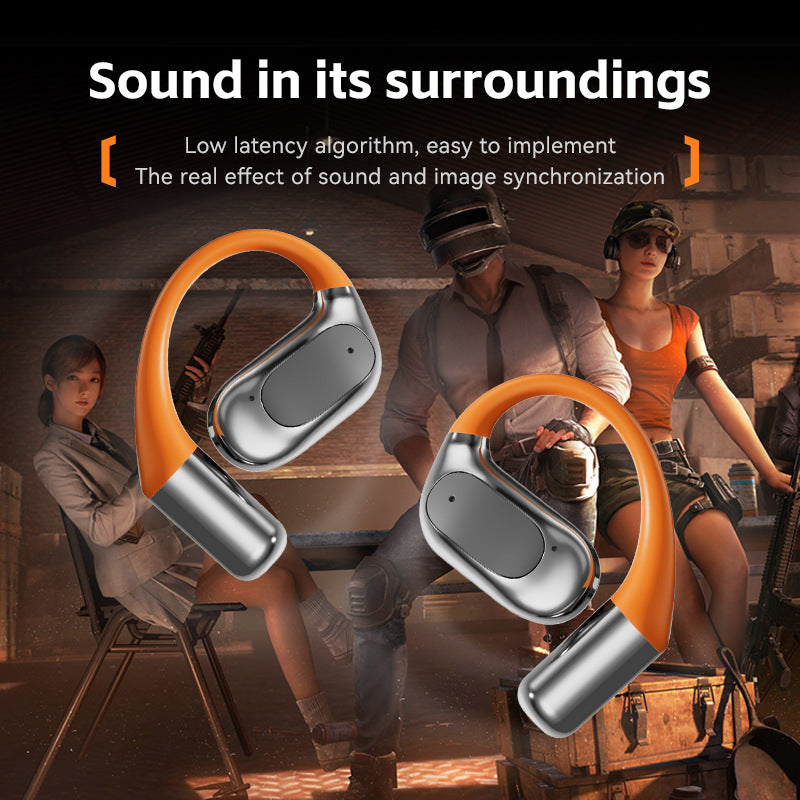 New M113Rotating Small Coconut Ball Dual Ear Noise Cancelling Wireless Bluetooth Earphones Air Bone Conduction Ear Hook Waterproof Sports