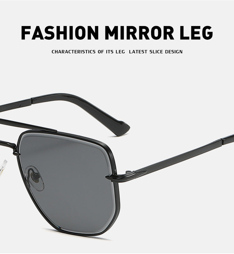 Fashion Double Bridge Sunglasses for Men UV Protection Driving Diamond Cut Edge Sunscreen Sunglasses for Women Wholesale