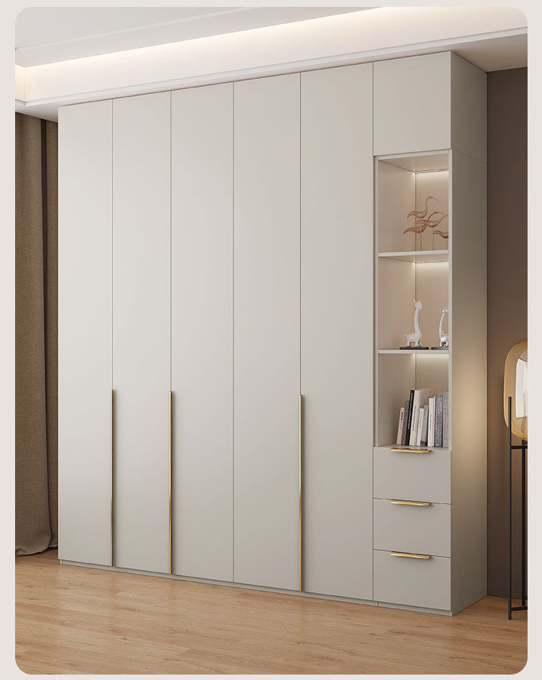 Solid Wood Multi-layer Board and European Pine Board Wardrobe Customization for Home Bedroom Cloakroom One Door to Ceiling Full House Custom Wardrobe