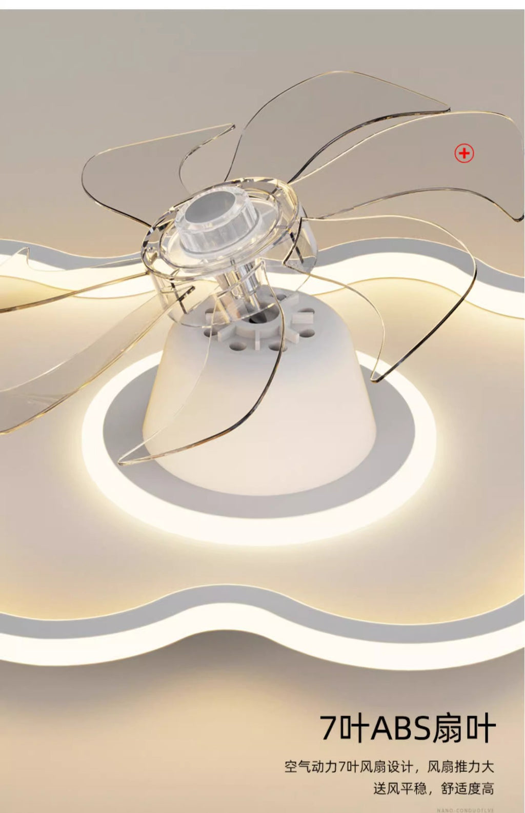 Shaking Head Fan Light Bedroom Ceiling New Ultra-Thin Cloud Light Children's Room Light360Eye Protection Smart Ceiling Fan Light