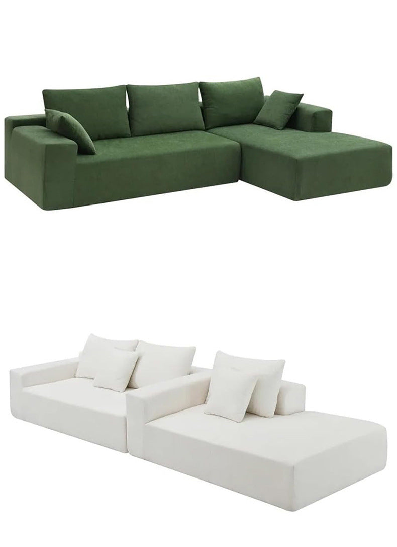 Vacuum Compression Modern Minimalist Tofu Block Sofa Small Apartment Living Room Retro Straight Row Roll Pack Square Fabric Sofa