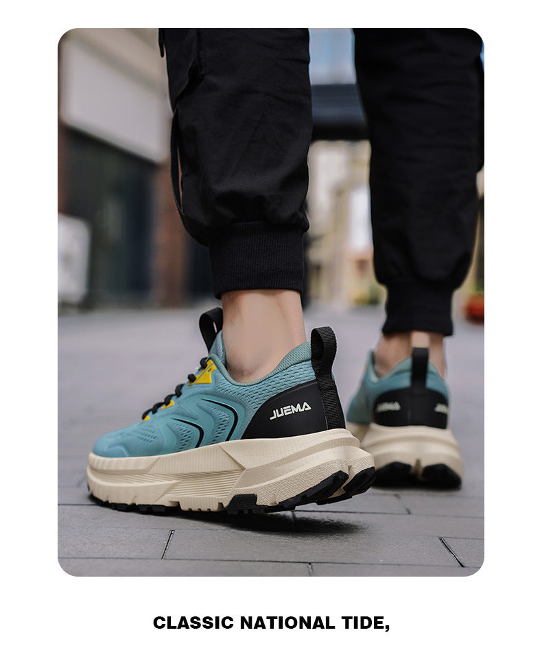 Men's Shoes New2025Mesh Breathable Running Shoes Anti-Slip Shock Absorption Lightweight Soft Sole Sports Shoes Manufacturer Wholesale