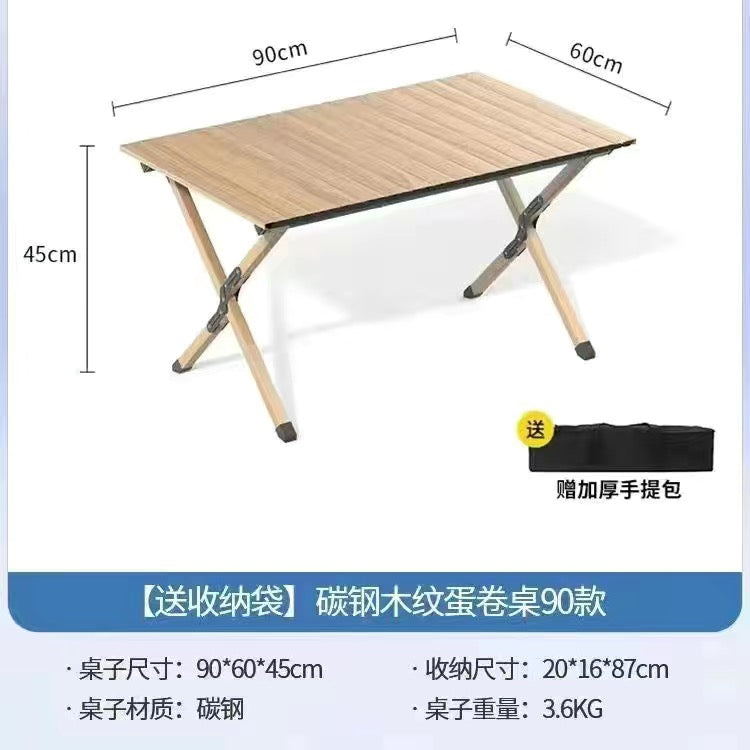 Camping Table and Chair Set Egg Roll Table Folding Chair with Backrest Moon Chair Kermit Chair Table Outdoor Camping