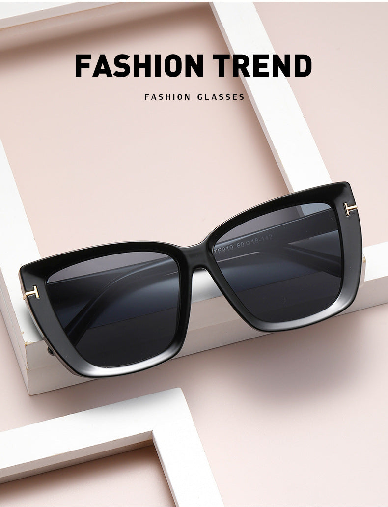 European and American Fashion Cat Eye Sunglasses for Women with High-end Feel Korean Style T Fashionable Sunglasses for Women Wholesale