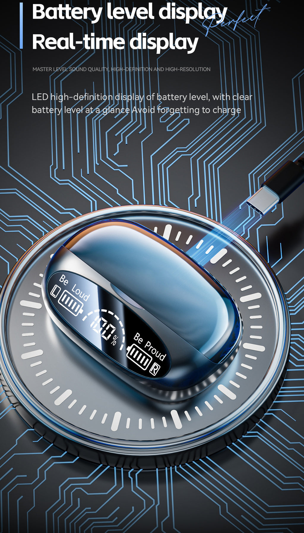 New M151Digital Display Headphones Ultra-Long Battery Life Mini In-Ear Comfortable Long-Wear Private Model Wireless Bluetooth Earphones