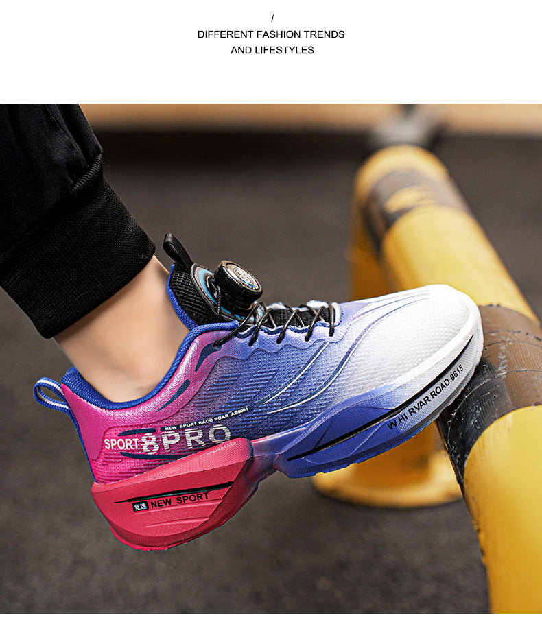 Red Rabbit8pro Rotating Button Children's Shoes Lightweight Shock Absorption Rebound Non-Slip Running Shoes Boys and Girls Students Physical Test Sports Shoes