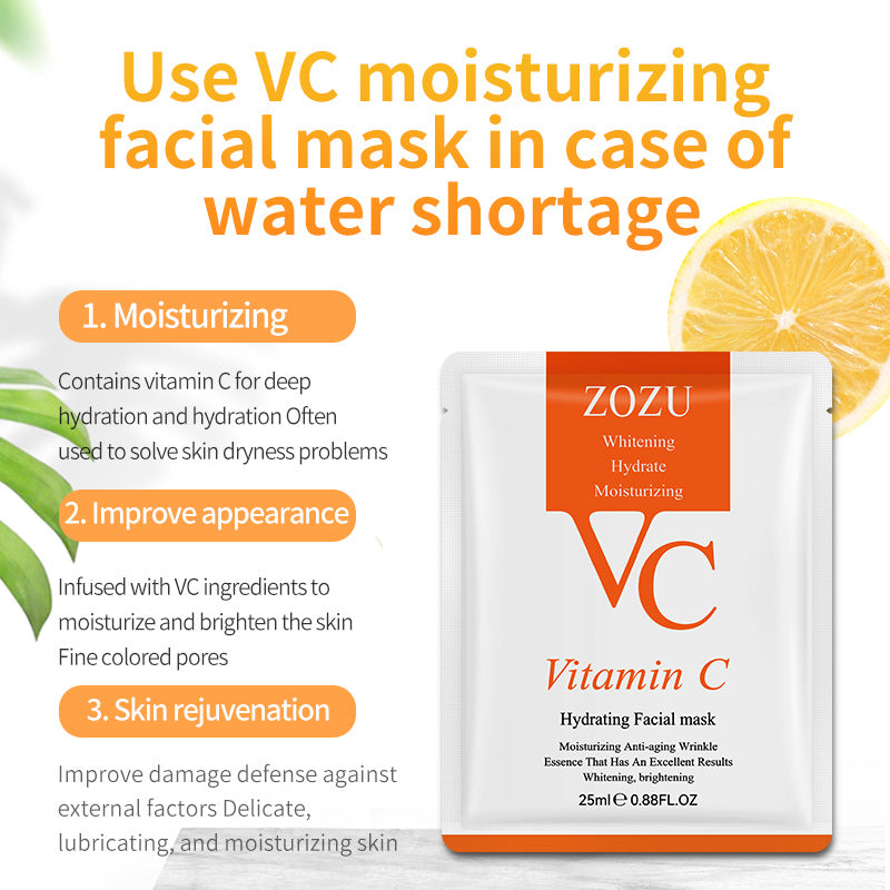 VC Facial Mask ZOZU Vitamin C Hydrating Moisturizing and Nourishing  foreign trade skincare products live wholesale
