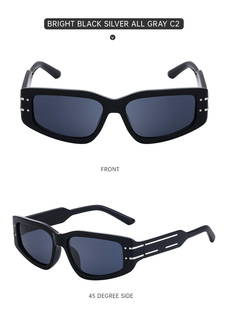 Fashion Square Frame Sunglasses for Women, Sun Protection, High-End European and American Style Small Frame Glasses Wholesale sunglasses Sunglasses