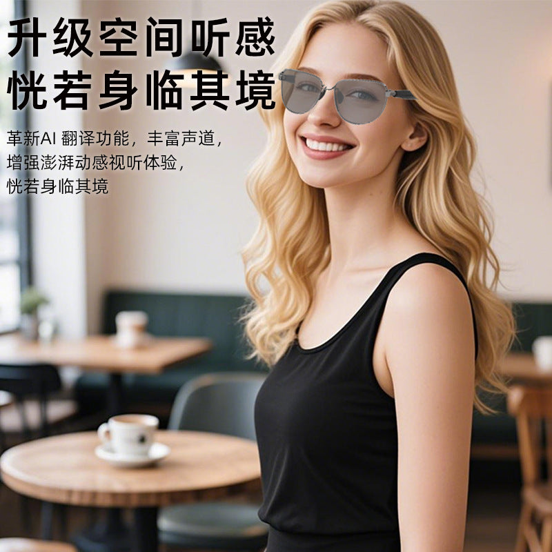 Huaqiangbei Bluetooth Glasses ai Translation Cycling Driving Calling Comfortable Sunglasses Source Manufacturer AI Intelligence