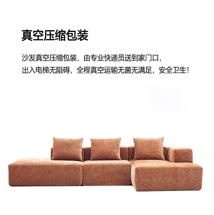 Sofa for Living Room Small Apartment Rental Bedroom Two or Three Seater Elephant Ear Lazy Straight Fabric Sofa New Model