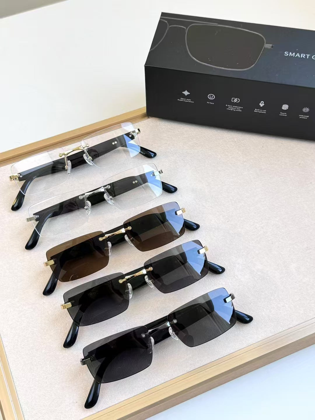 New Product ai Smart Bluetooth Glasses Listening to Music and Calling Sunglasses48h In-stock Wearable Translation Office Device