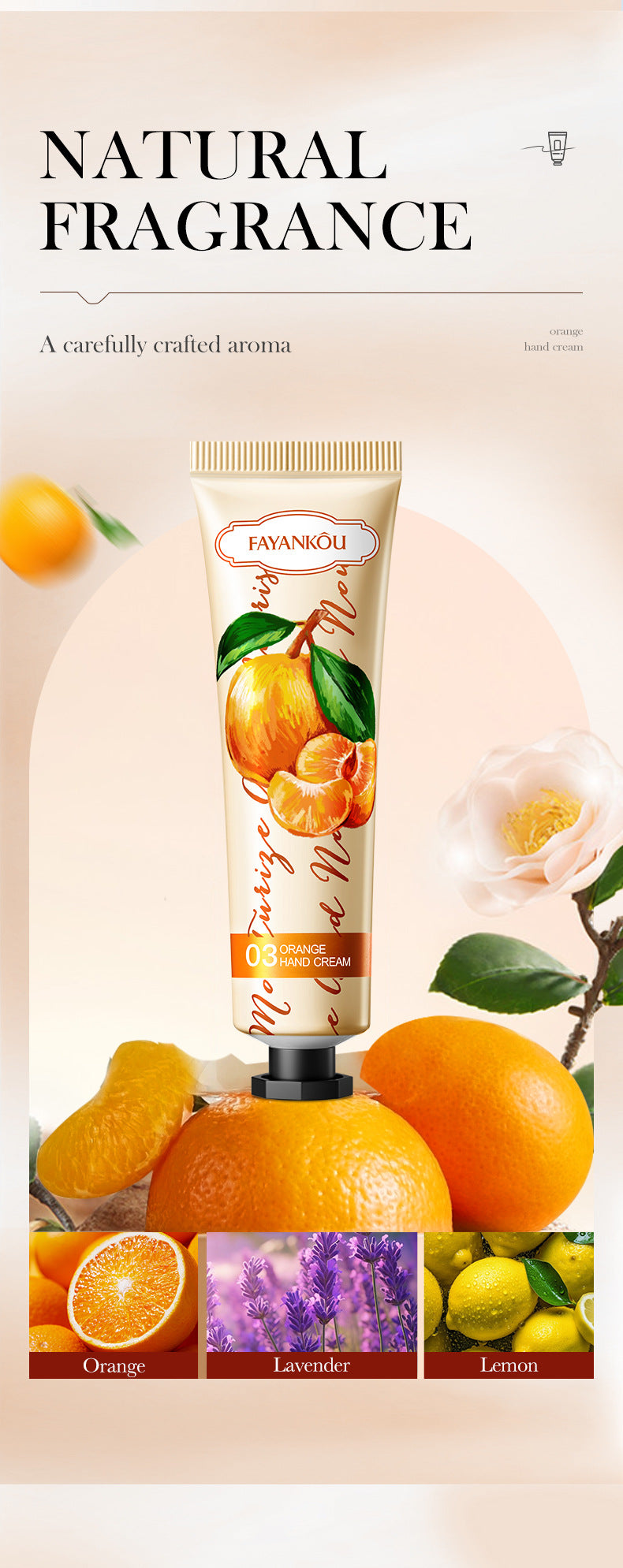 Full English Plant and Fruit Hand Cream FAYANKOU Moisturizing Autumn and Winter Anti-Dry Crack Hand Cream  Foreign Trade Wholesale