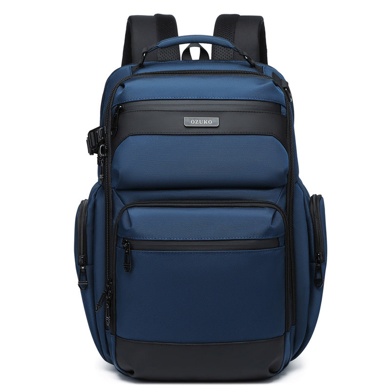 OZUKO Business Backpack Men's Commuting Computer Backpack Waterproof Large Capacity Business Travel Portable Men's Bag
