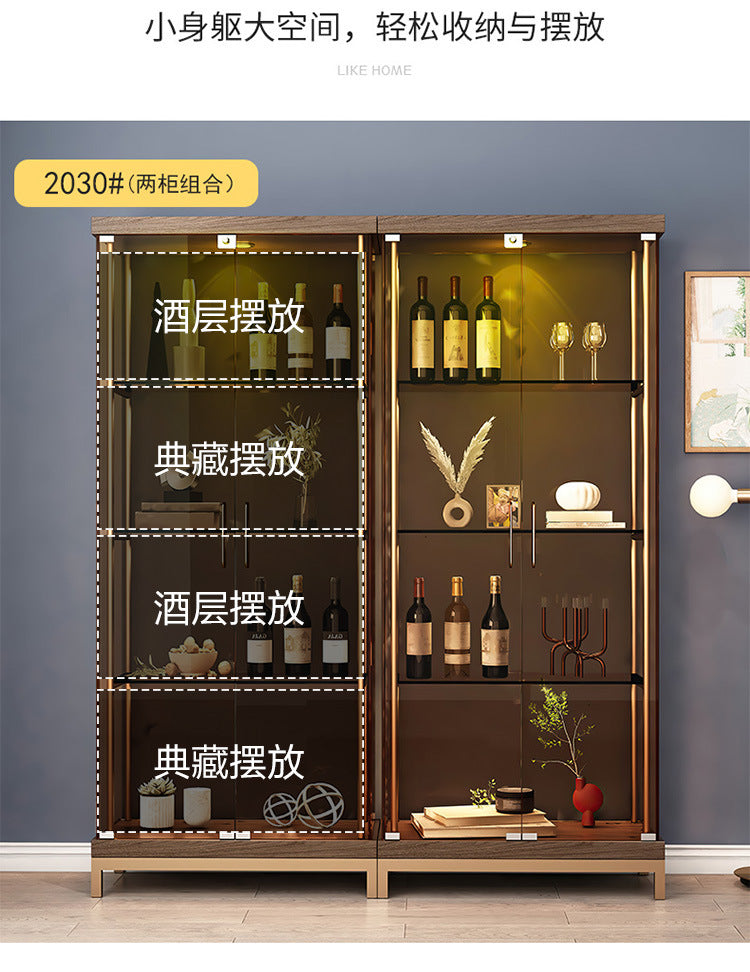 Custom Living Room Tempered Glass Small Wine Cabinet Handcrafted Display Cabinet Wall Triangle Cabinet Corner Decorative Storage Cabinet