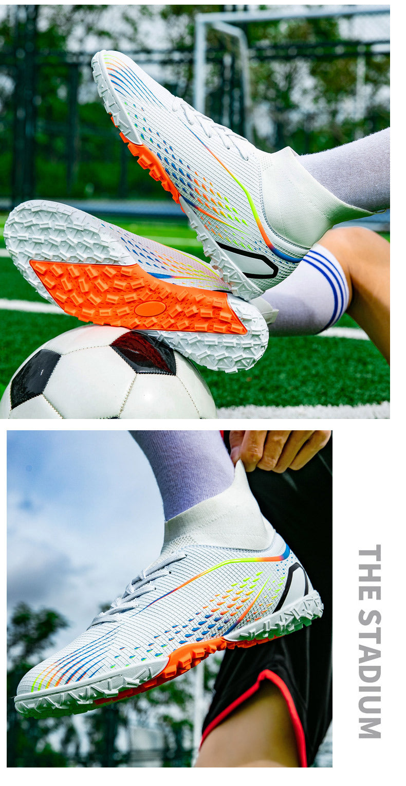 New football shoes for men and women AG Long Spike gold Competition Student Training Shoes Artificial Turf TF Wholesale of Broken Nails