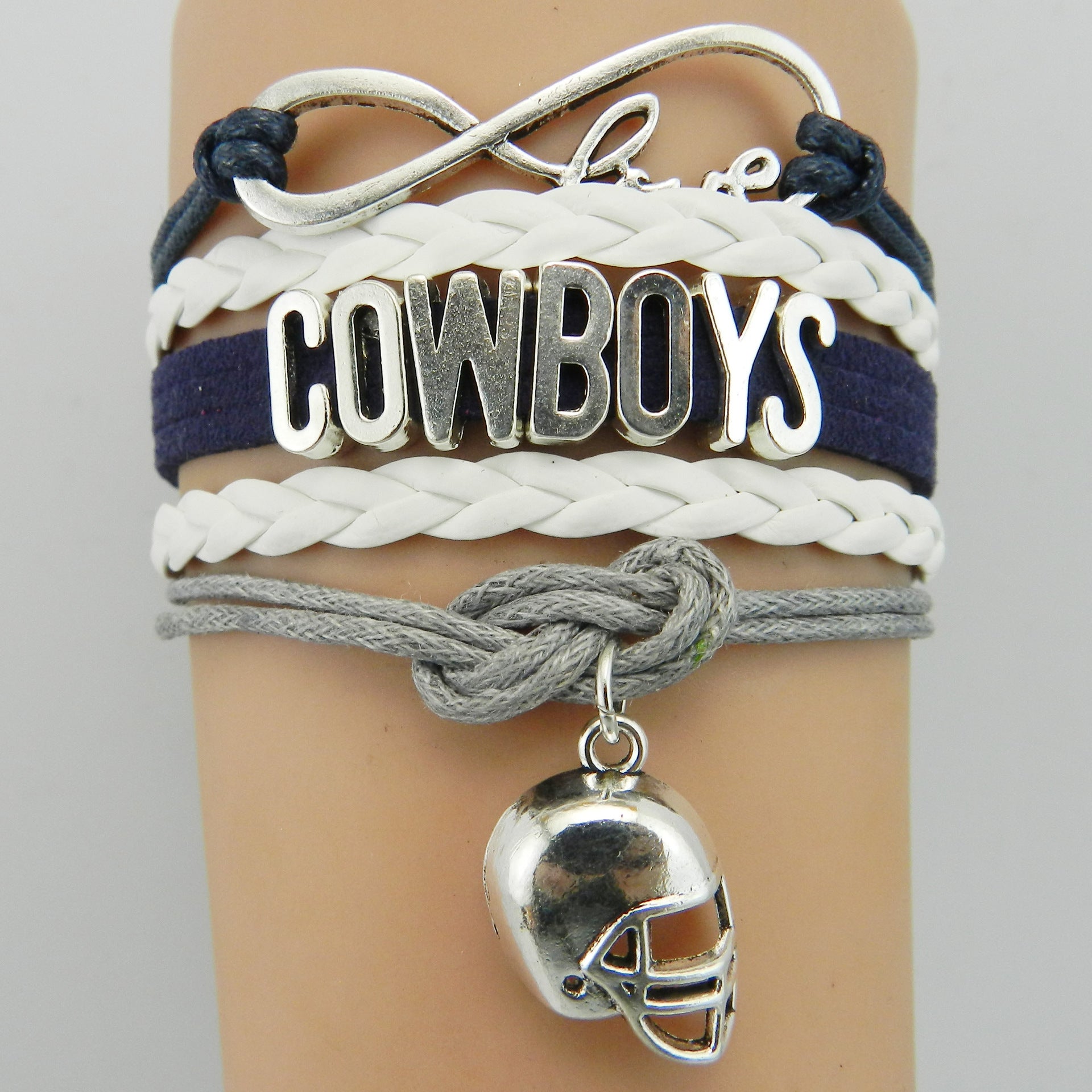 COWBOYS Cowboys Braided Bracelet Men's Football Sports Helmet Bracelet Letter Braided Football Bracelet