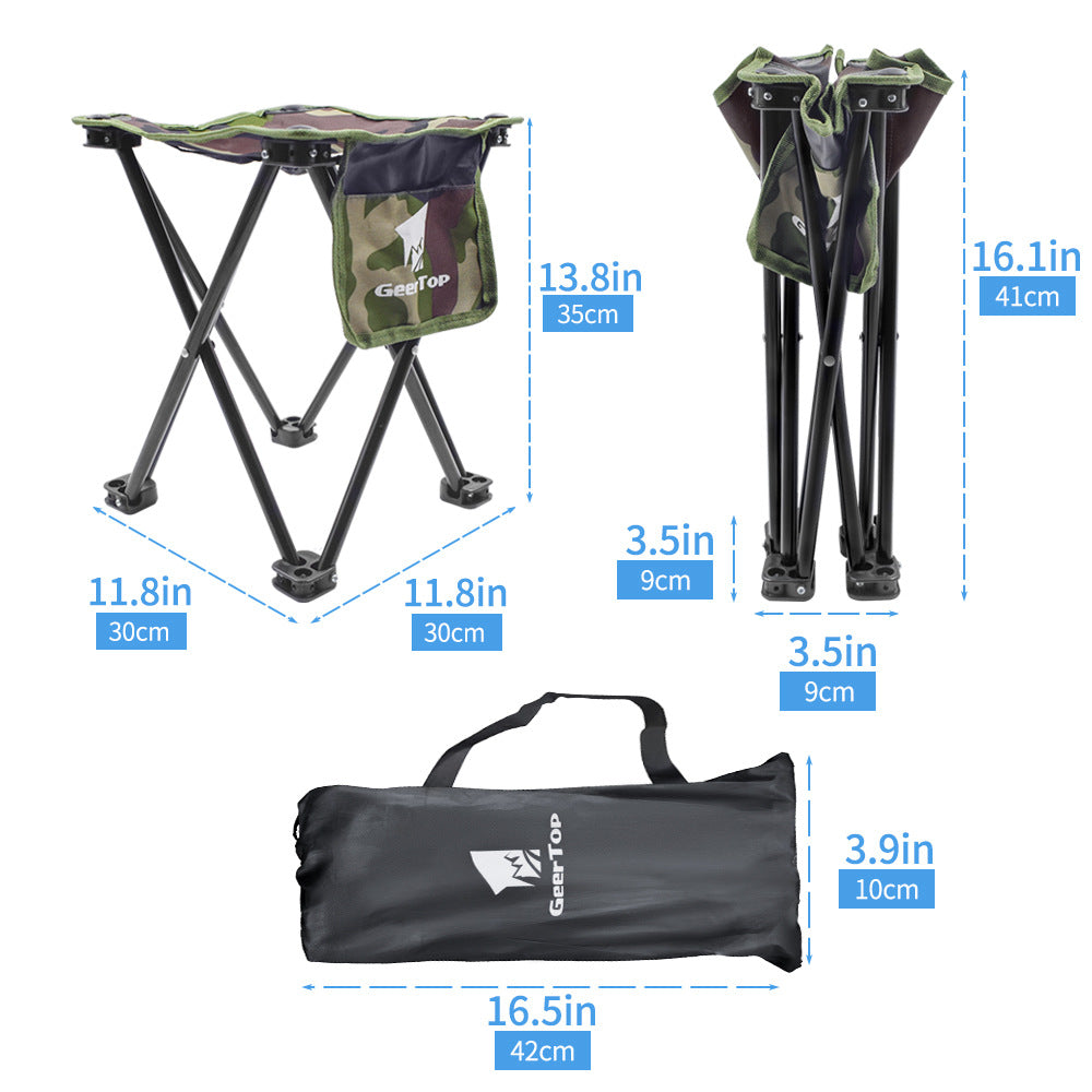 Compact Portable Outdoor Folding Chair for Sketching and Fishing, Thickened Steel Tube Camping Fishing Chair, Foldable