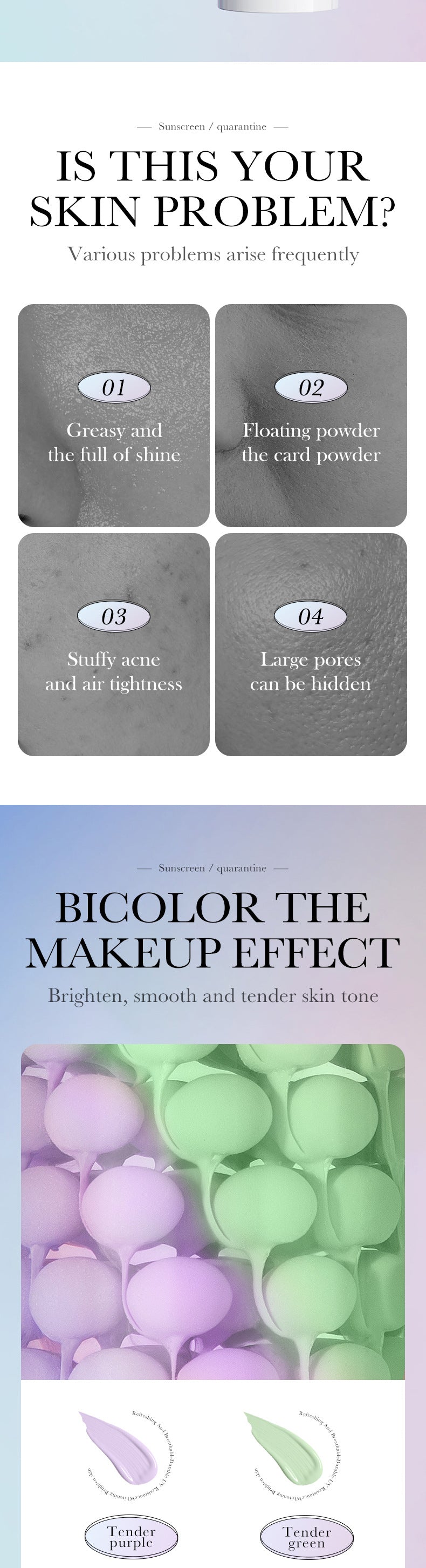 Makeup SADOER Niacinamide Two-tone Primer Brightening Skin Tone Makeup Base Cross-border Wholesale